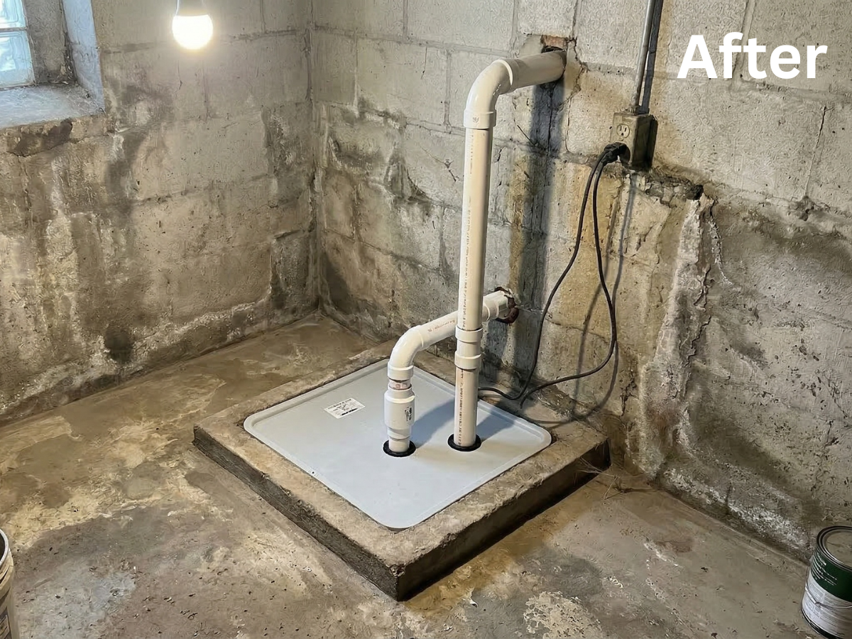 Sump pump replacement after
