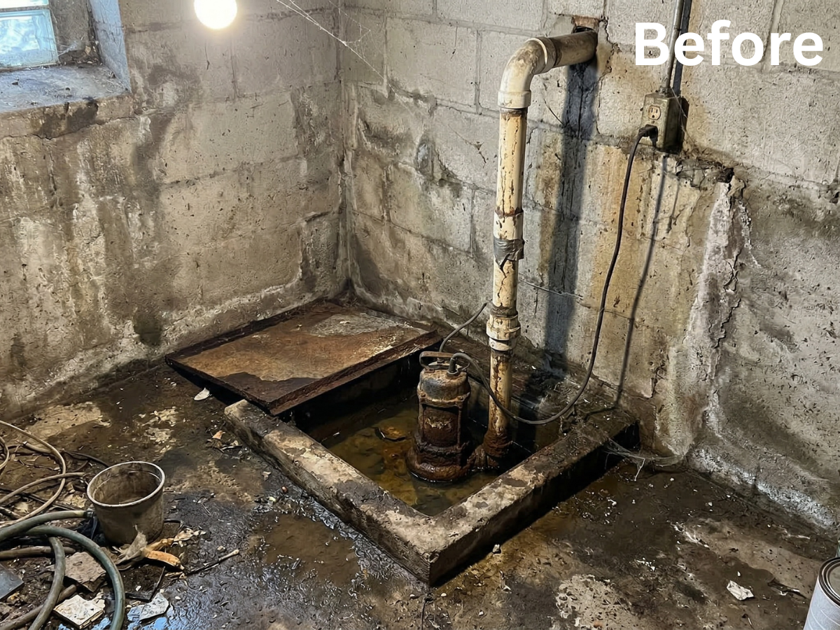 Sump pump replacement before