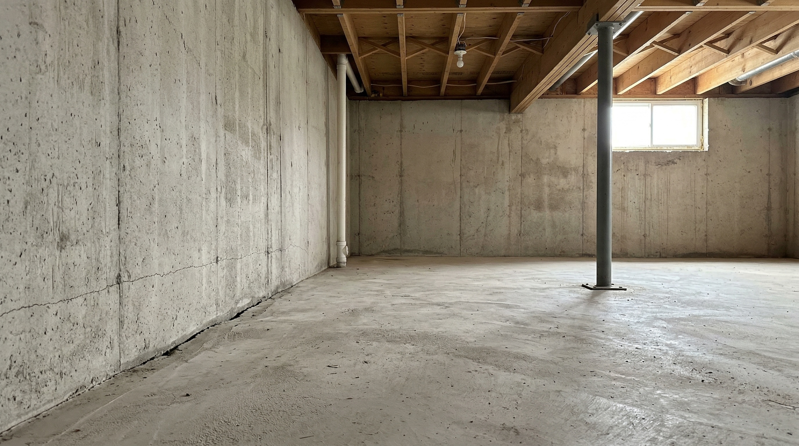 Foundation settlement before repair in Maryland